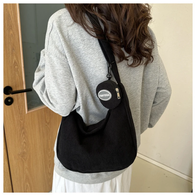Accordion Wallet Zip - Fashion Vintage Corduroy Crossbody Bags for