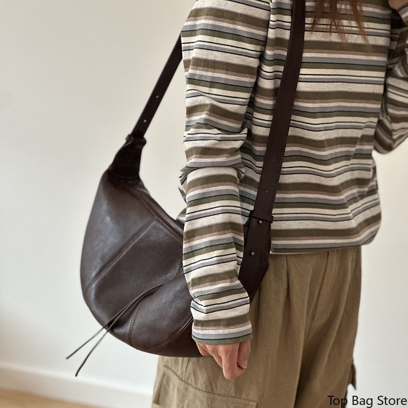 Genuine Leather Hobo Bag for W - Quiet Luxury Bags Crossbody 评论和价格