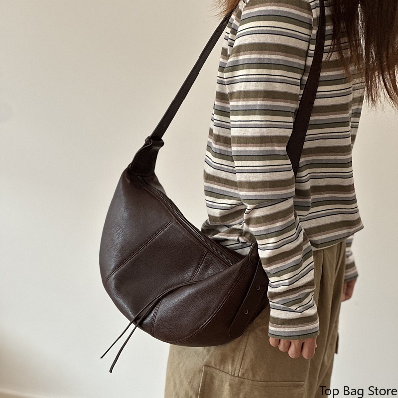 Genuine Leather Hobo Bag for W - Quiet Luxury Bags Crossbody 评论和价格
