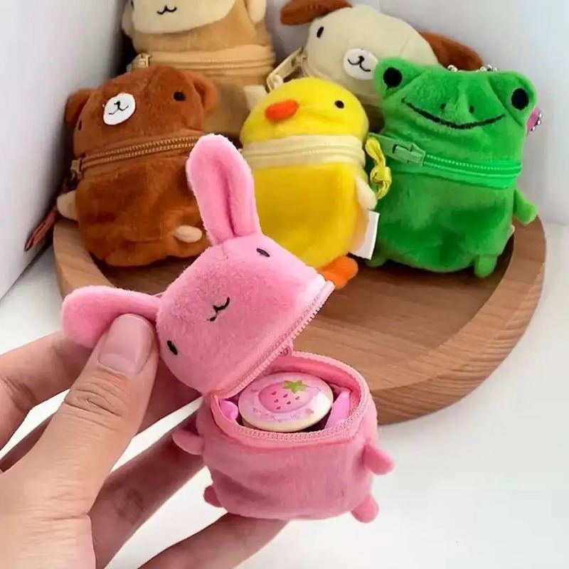 Cute Pink Fluffy Rabbit Coin P - Accordion Wallet Zip 评论和价格