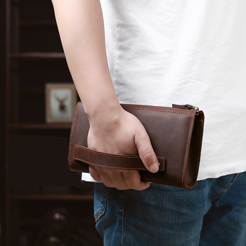 Men's Clutches Long Handbag Bu - Accordion Wallet Zip 评论和价格