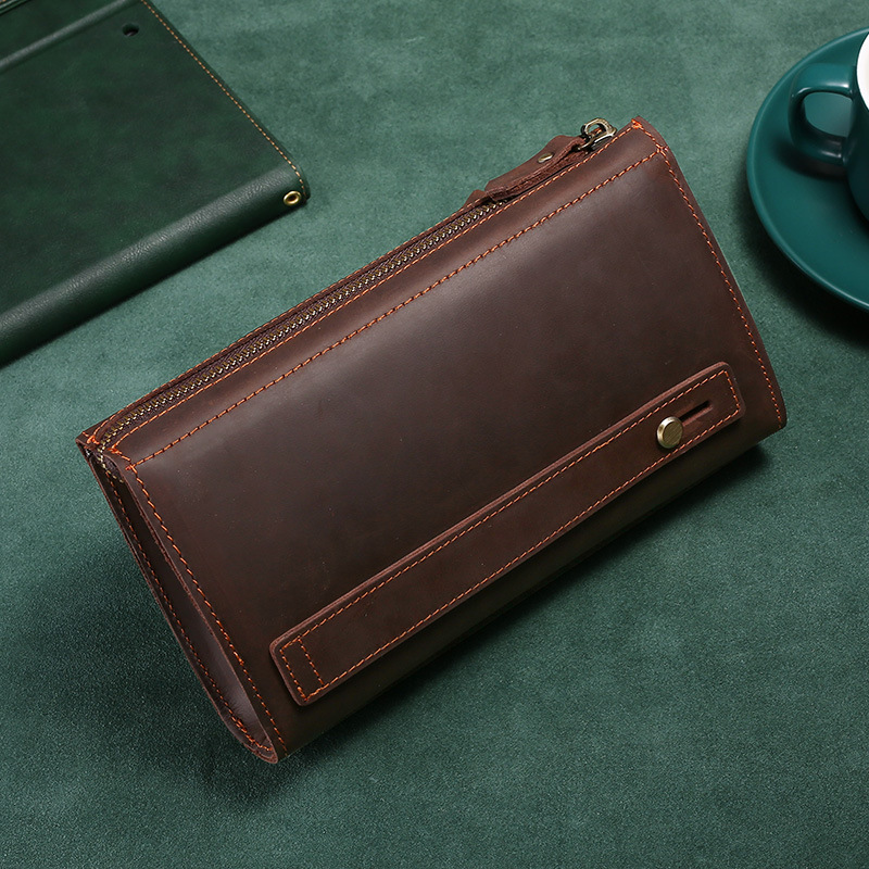 Men's Clutches Long Handbag Bu - Accordion Wallet Zip 评论和价格