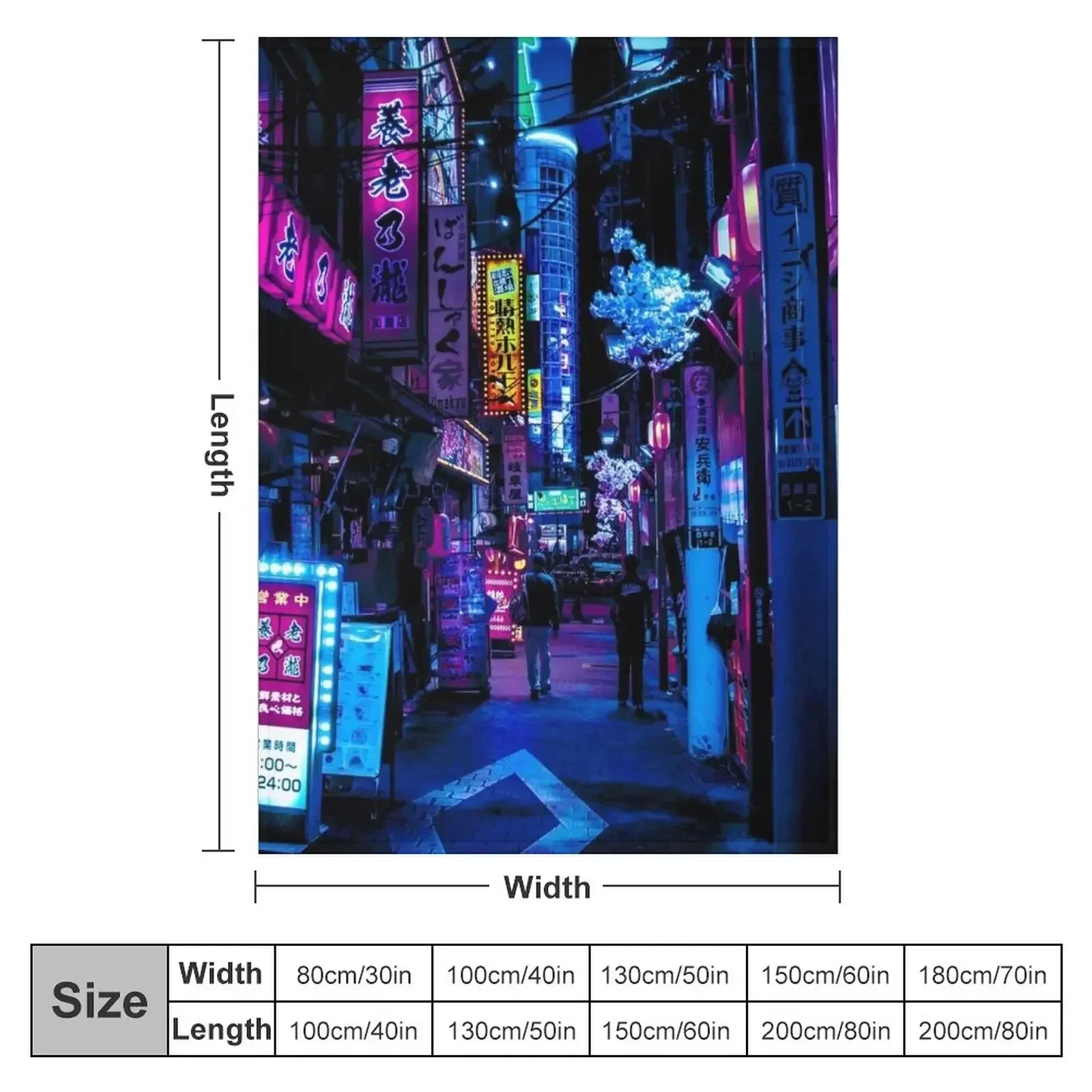 Blue Tokyo Alleys Throw Blanke - Luxury Bags Tokyo 评论和价格