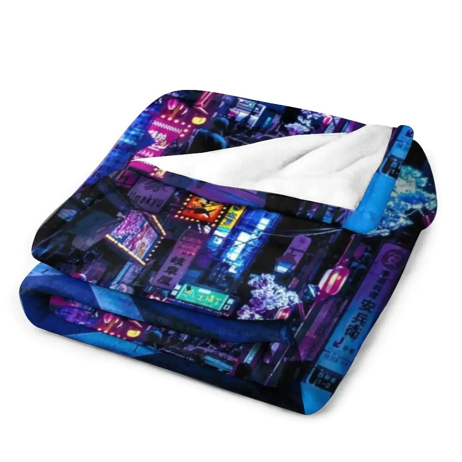 Blue Tokyo Alleys Throw Blanke - Luxury Bags Tokyo 评论和价格