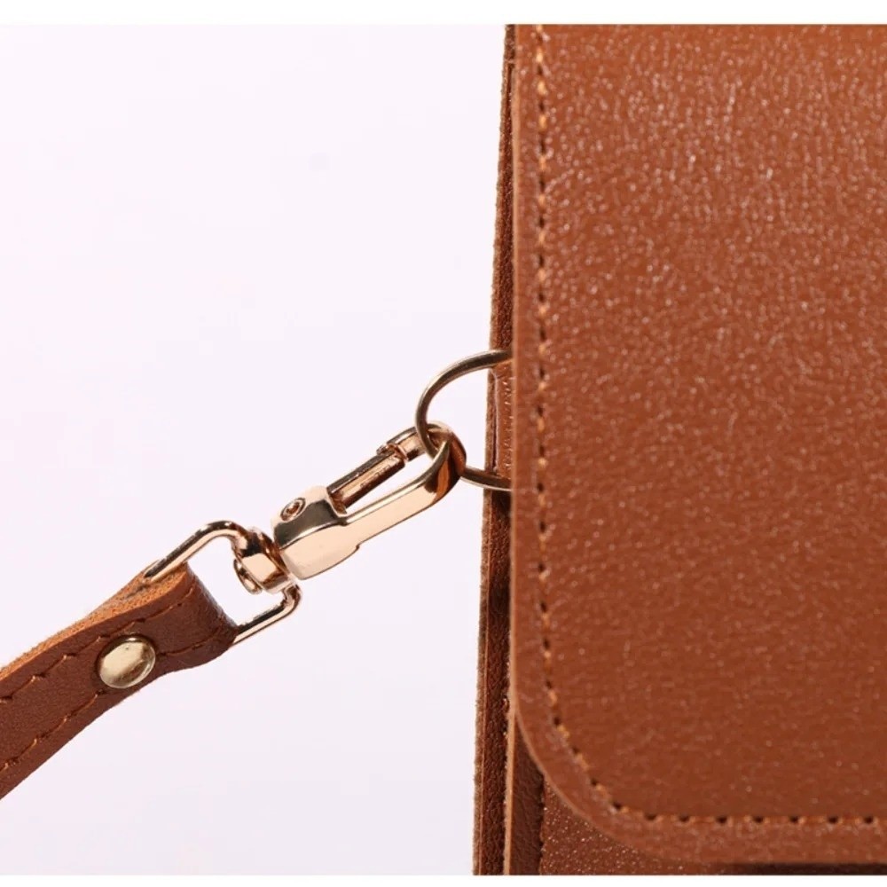 PU Leather Touch Screen Phone  - Accordion Wallet Zip 评论和价格